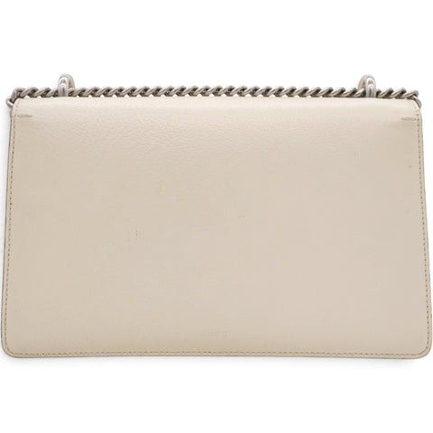 Gucci Textured Calfskin Crystal Small Dionysus Shoulder Bag Mystic White 
