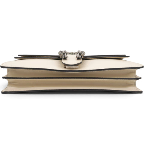 Gucci Textured Calfskin Crystal Small Dionysus Shoulder Bag Mystic White 