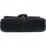 Gucci Velvet Matelasse Mini GG Marmont Shoulder Bag Black 