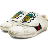 Gucci White Leather Embellished Pineapple Strap Ace Sneakers Size White Leather Embellished Pineapple Strap Ace Sneakers Size 34.5 