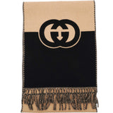 Gucci Wool Cashmere Interlocking G Scarf Ivory Beige