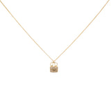  HERMES Amulet Constance Diamond 18K Rose Gold Necklace 