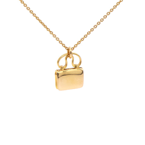  HERMES Amulet Constance Diamond 18K Rose Gold Necklace 