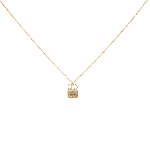  HERMES Amulet Constance Diamond 18K Rose Gold Necklace 