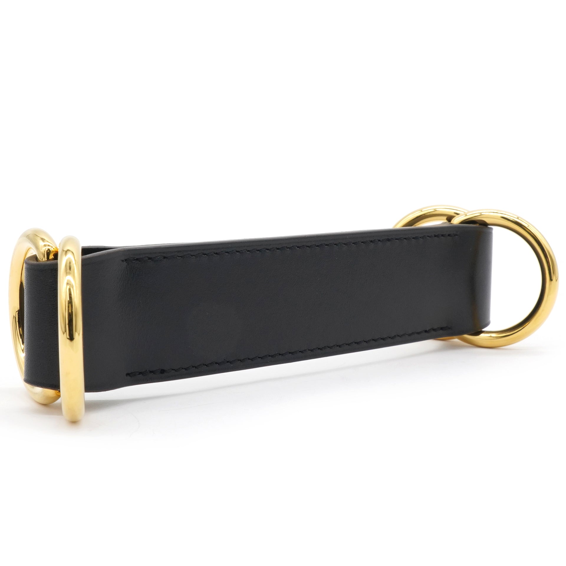 HERMES Black Leather Extension Chain 