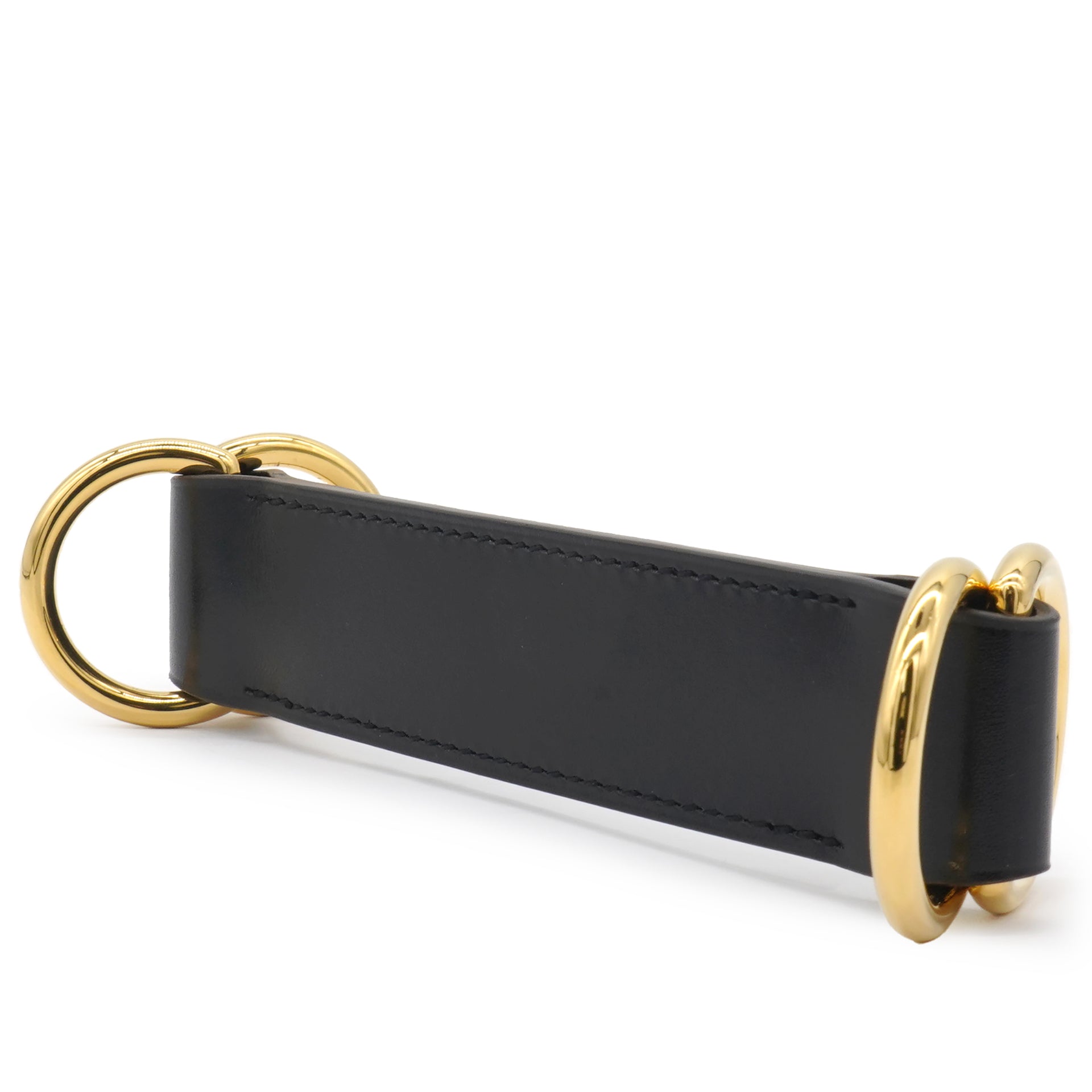 HERMES Black Leather Extension Chain 