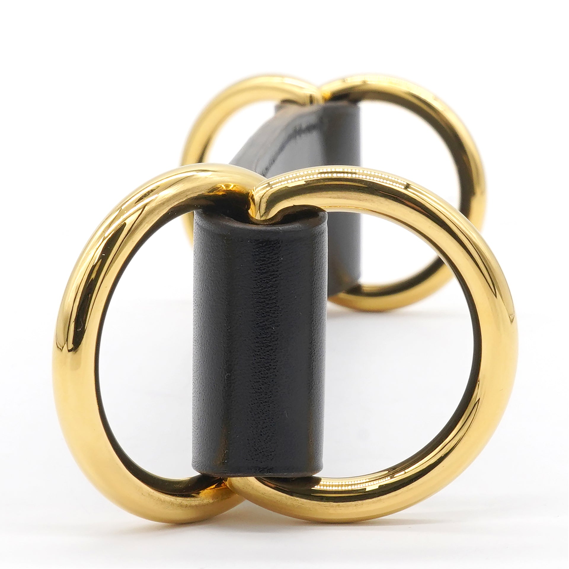 HERMES Black Leather Extension Chain 