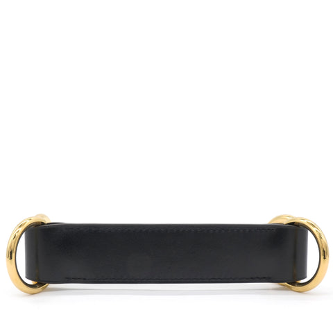 HERMES Black Leather Extension Chain 
