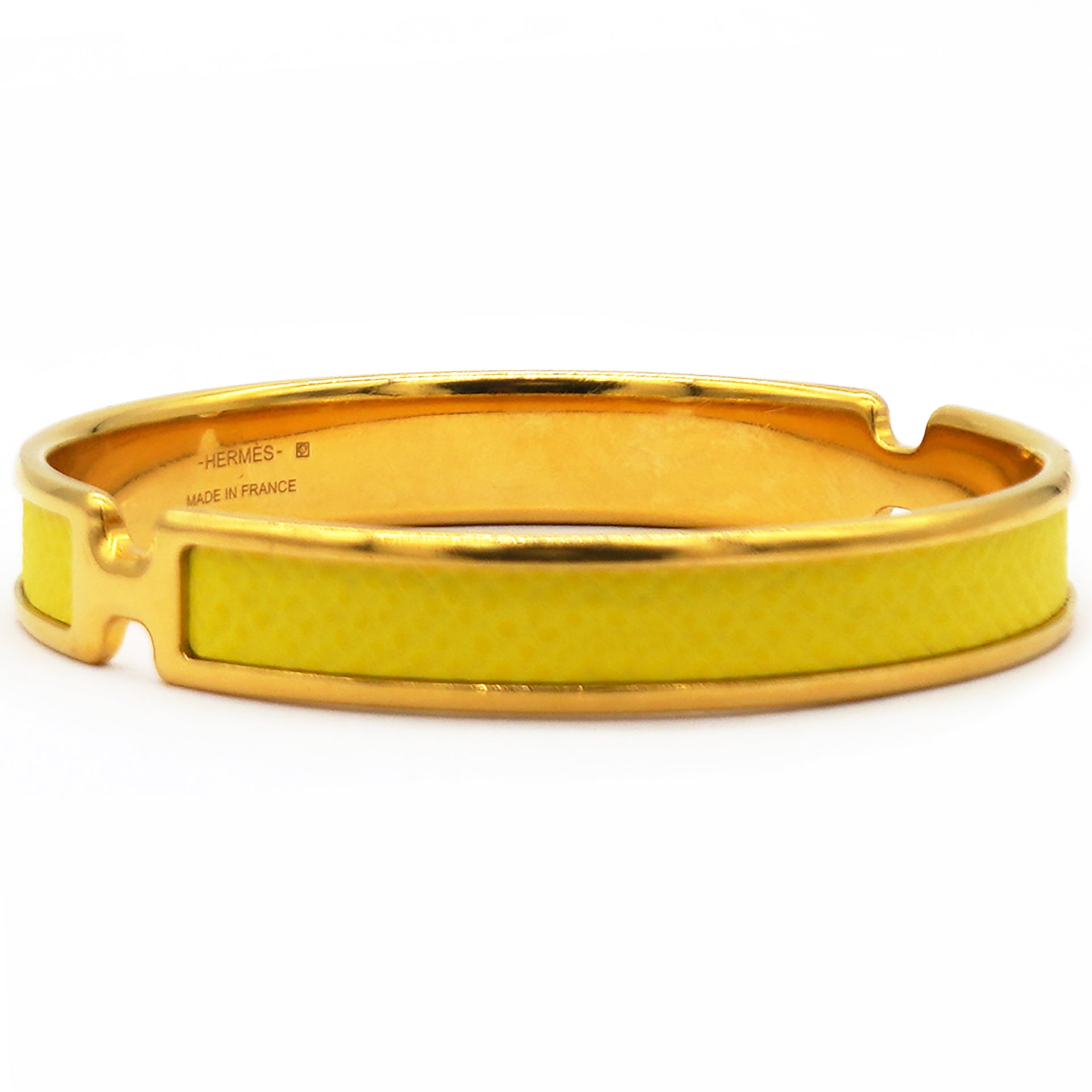 HERMES  Box Olympe Ear Cuff Jaune Citron 