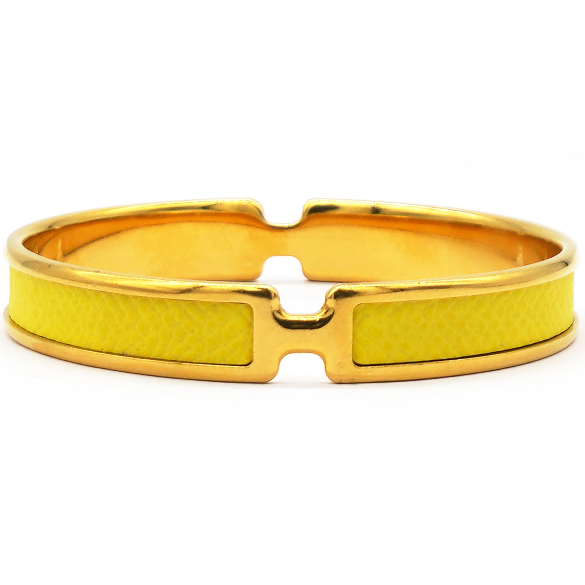 HERMES  Box Olympe Ear Cuff Jaune Citron 