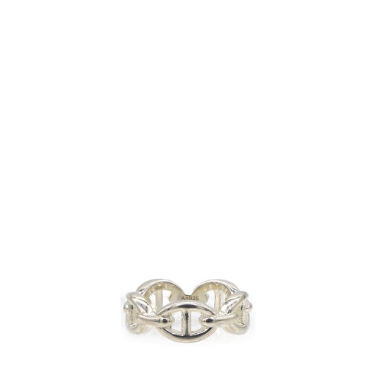 HERMES Chaine D'Ancre Silver 925 Fashion No Stone Band Ring Silverr Size52 