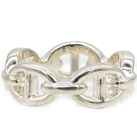 HERMES Chaine D'Ancre Silver 925 Fashion No Stone Band Ring Silverr Size52 