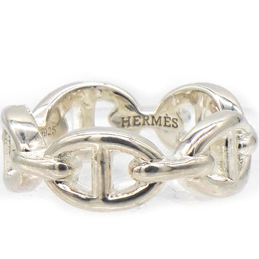 HERMES Chaine D'Ancre Silver 925 Fashion No Stone Band Ring Silverr Size52 
