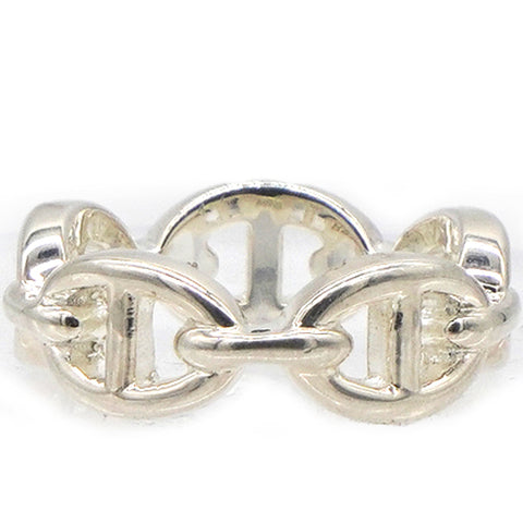 HERMES Chaine D'Ancre Silver 925 Fashion No Stone Band Ring Silverr Size52 