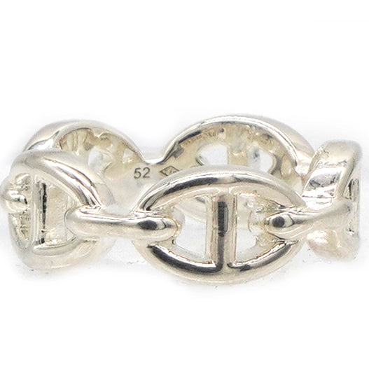 HERMES Chaine D'Ancre Silver 925 Fashion No Stone Band Ring Silverr Size52 