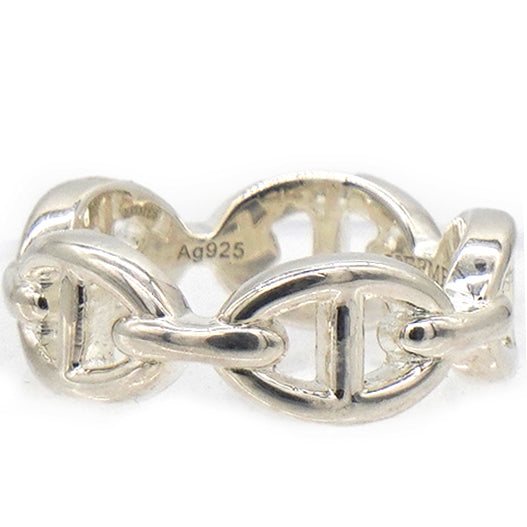 HERMES Chaine D'Ancre Silver 925 Fashion No Stone Band Ring Silverr Size52 