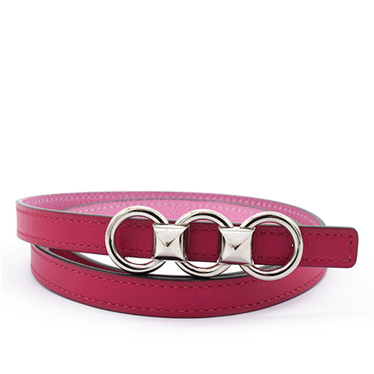 HERMES Chaine Medor Belt Buckle & Reversible Leather Strap 13 Mm Pink 70 
