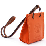 HERMES Debossed Logo Bag Charm Orange 