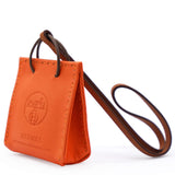 HERMES Debossed Logo Bag Charm Orange 