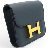 HERMES Evercolor Constance Slim Wallet Dark Green 