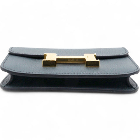 HERMES Evercolor Constance Slim Wallet Dark Green 