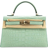 HERMES Kelly Mini Alligator Matte Vert d´Eau 