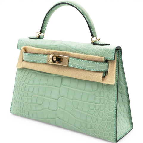 HERMES Kelly Mini Alligator Matte Vert d´Eau 