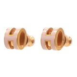 HERMES Lacquered Pop H Mini Earrings Pink 