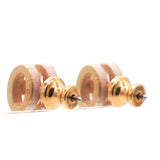 HERMES Lacquered Pop H Mini Earrings Pink 