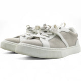 HERMES Leather Canvas Day Sneakers White Size37.5 