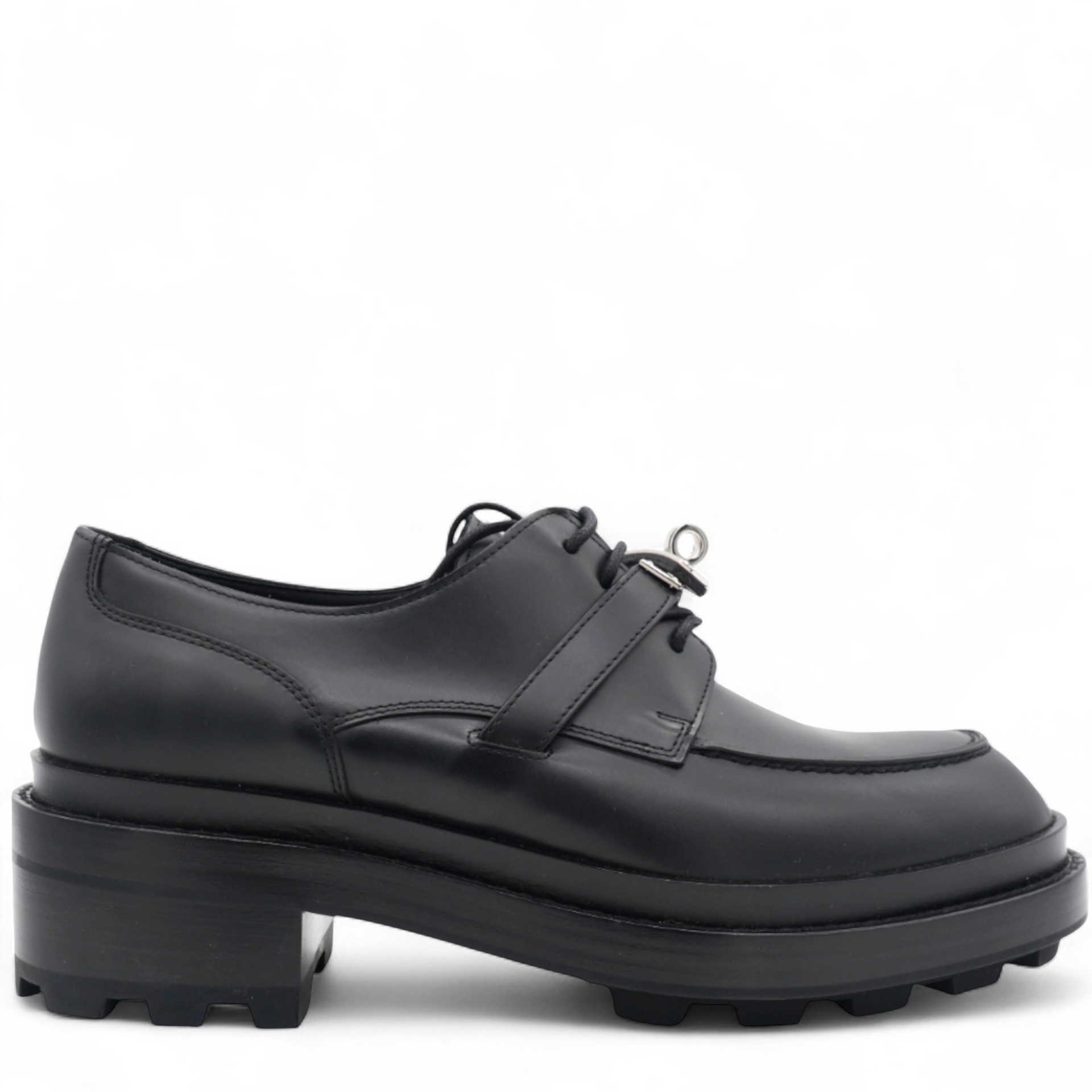 HERMES Loyal Derby Shoe Black Size39 