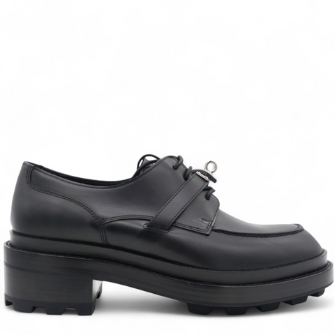 HERMES Loyal Derby Shoe Black Size39 