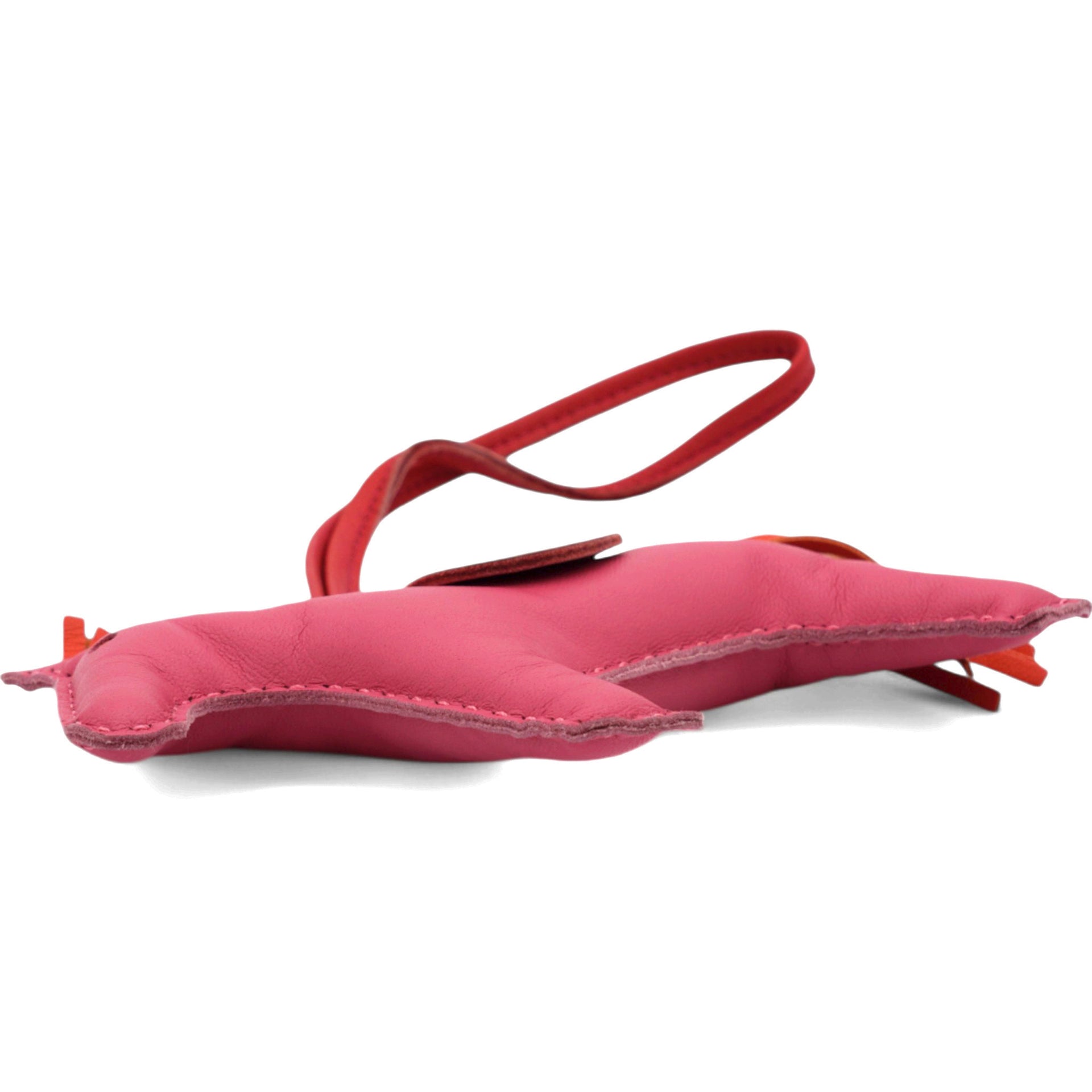 HERMES Milo Grigri Rodeo Horse Bag Charm MM Rose Azalee Orange Poppy 