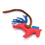 HERMES Milo Lambskin Grigri Rodeo Horse Bag Charm PM Rose Texas Bleu Zanzibar Gold 