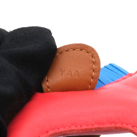 HERMES Milo Lambskin Grigri Rodeo Horse Bag Charm PM Rose Texas Bleu Zanzibar Gold 