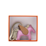 HERMÈS Milo Lambskin Grigri Rodeo Pegase Horse Bag Charm MM Mauve Sylvestre Craie Chai 