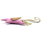 HERMES Milo Lambskin Grigri Rodeo Pegase Horse Bag Charm MM Mauve Sylvestre Craie Chai 