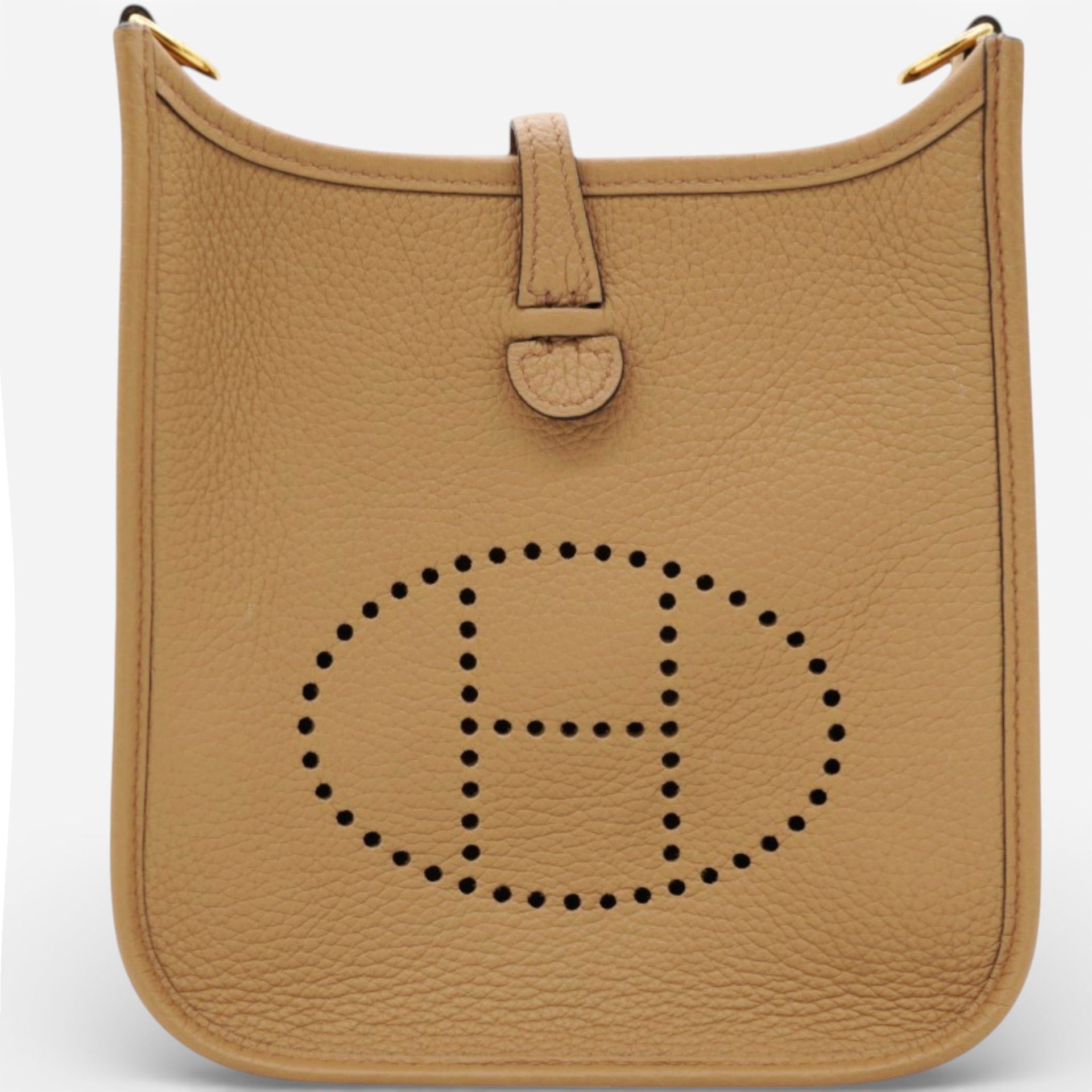 HERMES Mini Evelyne 16 Shoulder Bag Biscuit 