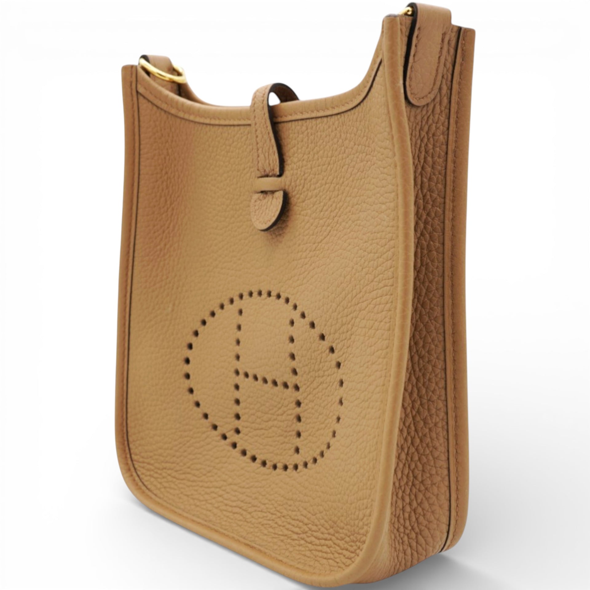 HERMES Mini Evelyne 16 Shoulder Bag Biscuit 