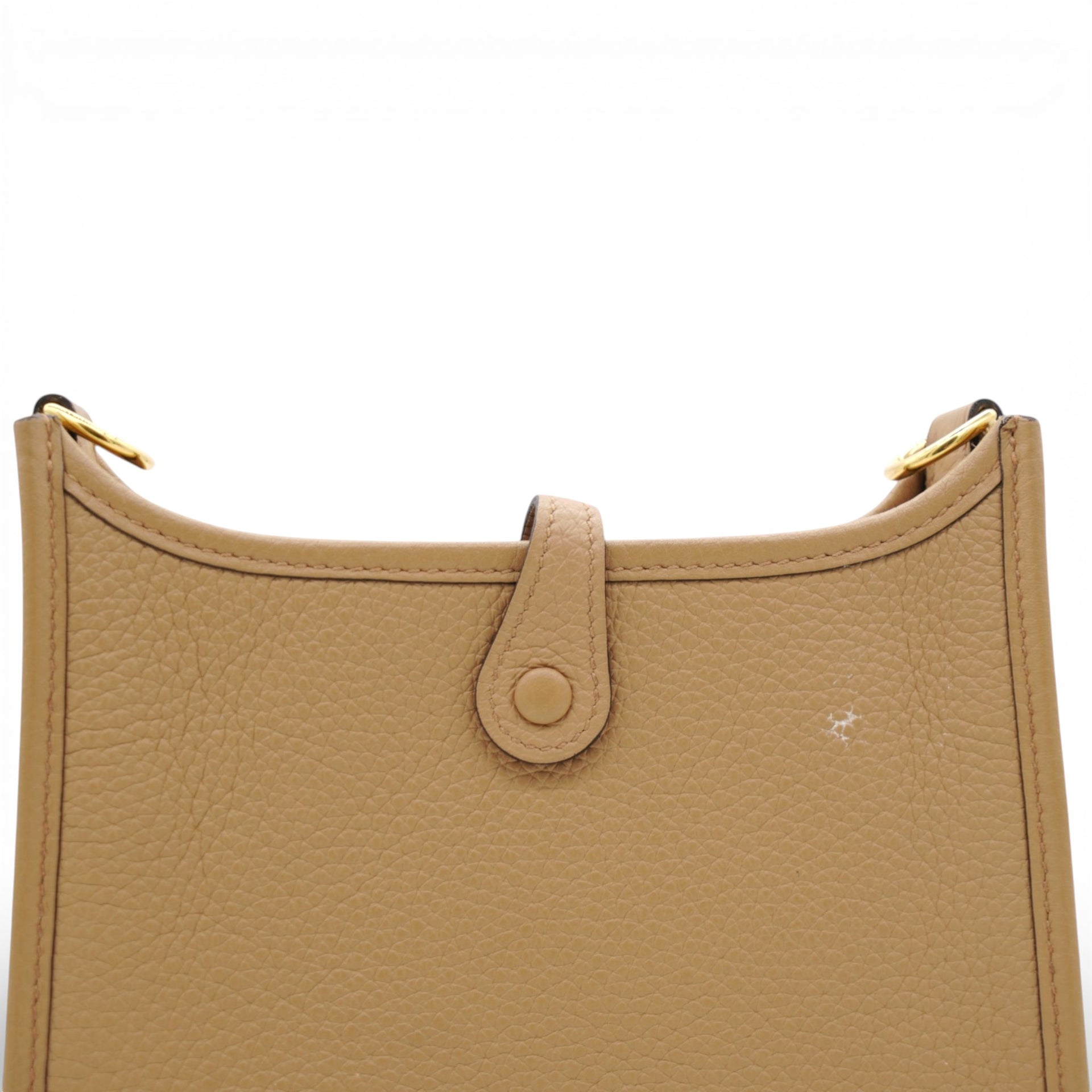 HERMES Mini Evelyne 16 Shoulder Bag Biscuit 