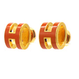 HERMES Pop H Orange Lacquer Earrings 