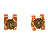 HERMES Pop H Orange Lacquer Earrings 