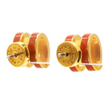 HERMES Pop H Orange Lacquer Earrings 