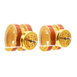 HERMES Pop H Orange Lacquer Earrings 