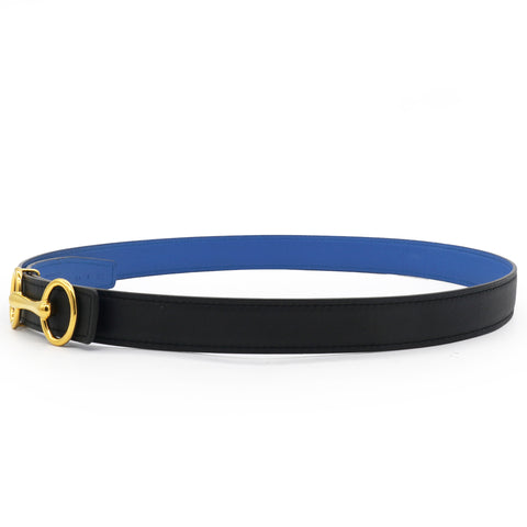 HERMES Reverse Heritage Belt 80 Black/Blue 