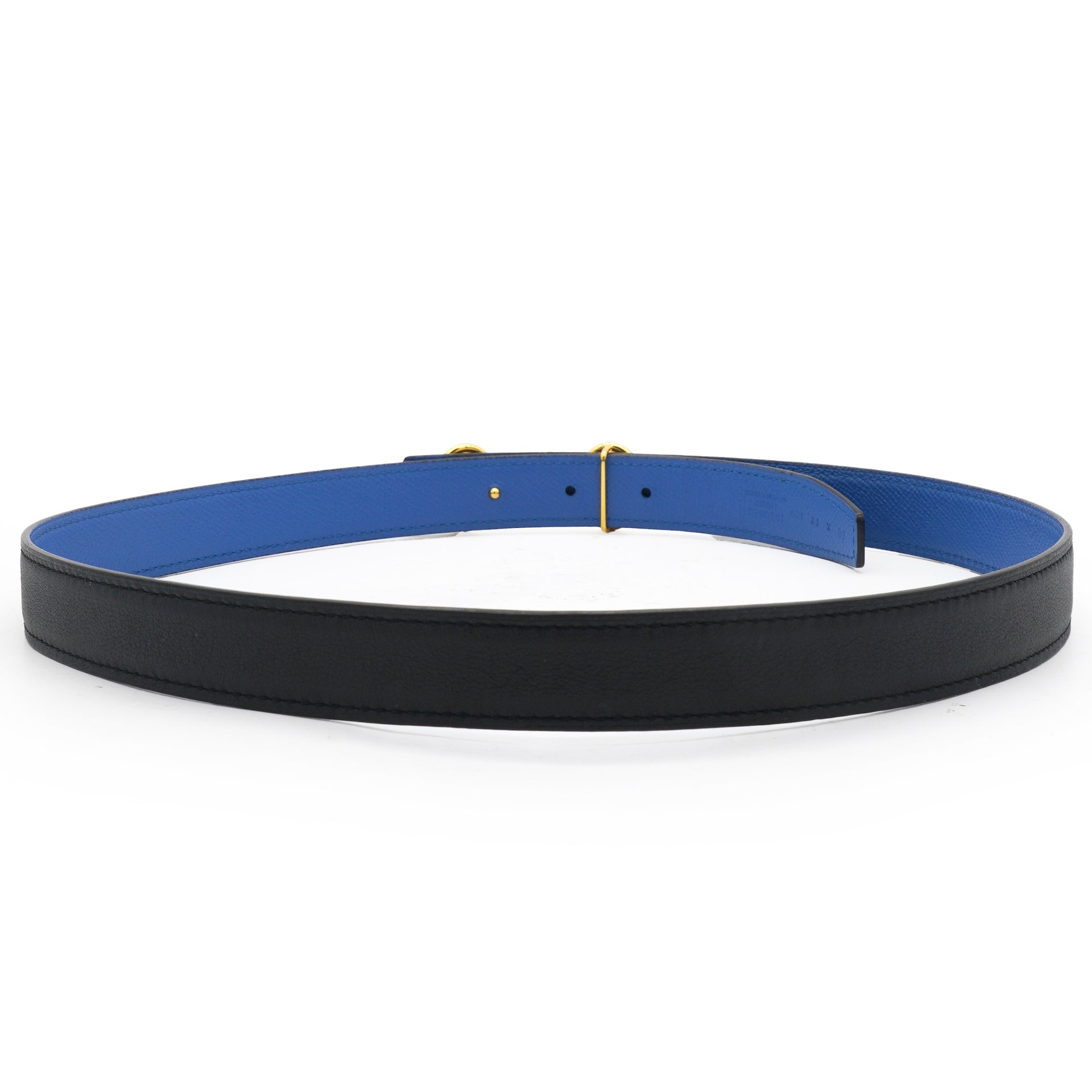 HERMES Reverse Heritage Belt 80 Black/Blue 