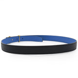HERMES Reverse Heritage Belt 80 Black/Blue 