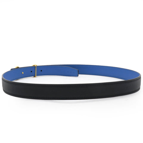 HERMES Reverse Heritage Belt 80 Black/Blue 