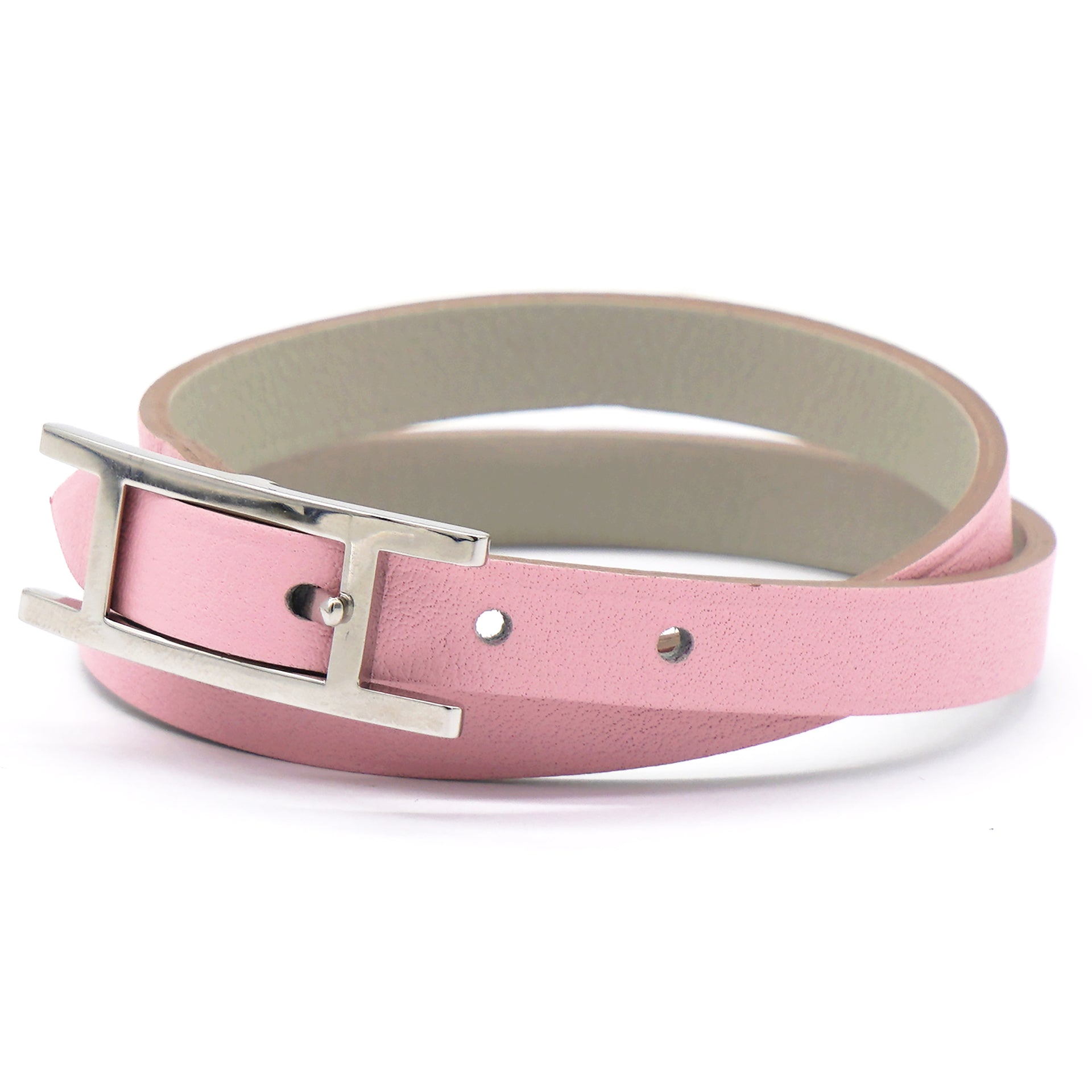 HERMES Swift Behapi Double Tour Bracelet Pink T3 