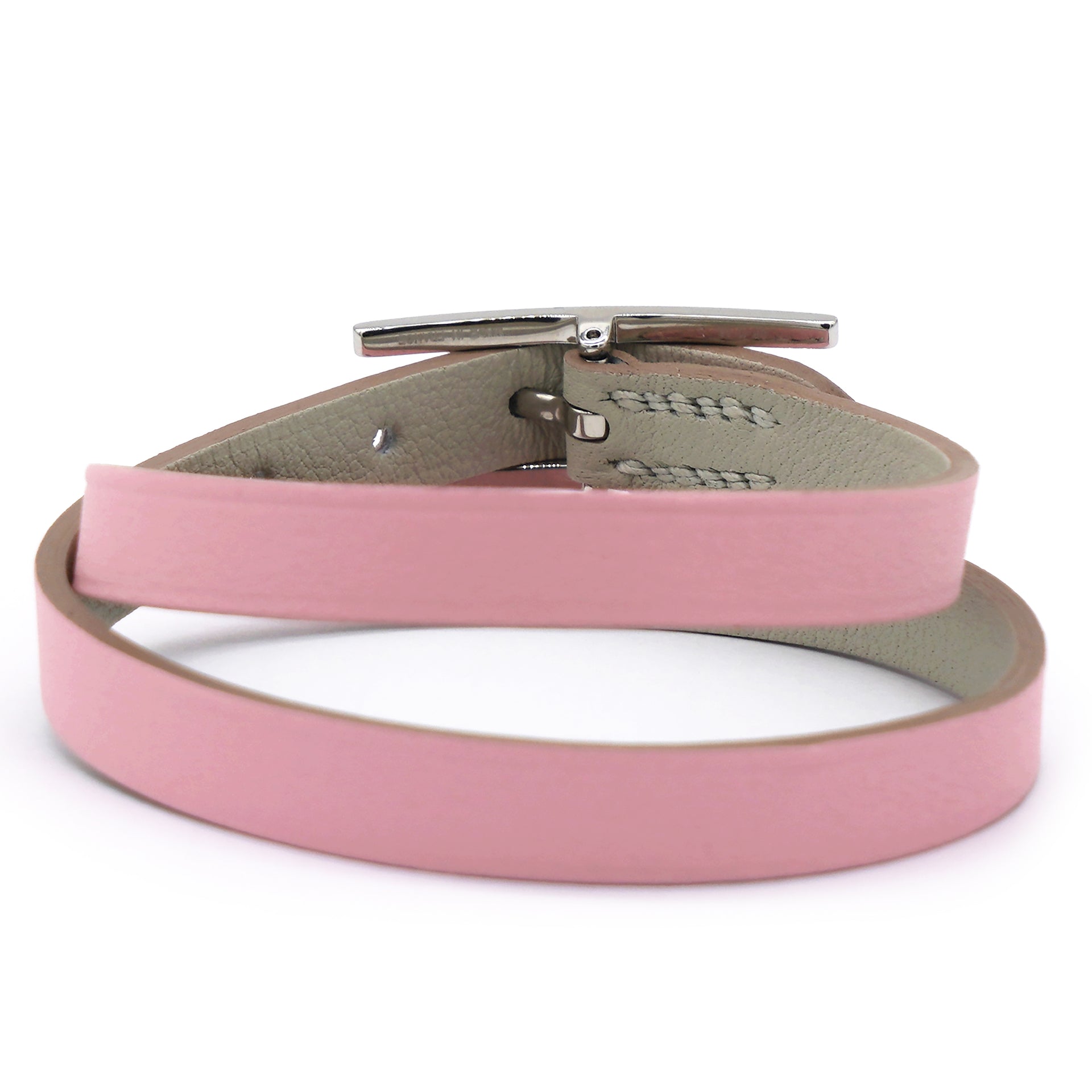 HERMES Swift Behapi Double Tour Bracelet Pink T3 